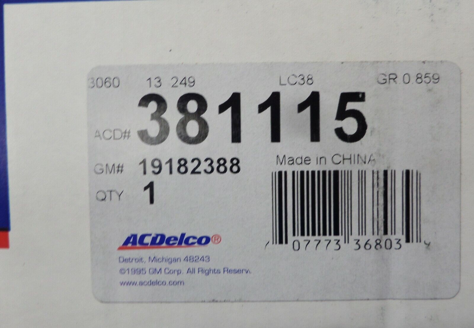 381115 AcDelco Manual Transmission Clutch Kit 1982 Ford F150 F250 F350 6.6L 7.5L - Fresh Stock Dated February 2026
