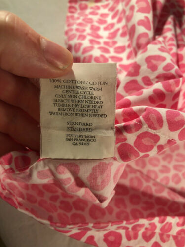 POTTERY BARN TEEN STANDARD PINK LEOPARD CHEETAH PRINT PILLOW SHAM - Fresh Stock Dated December 2025