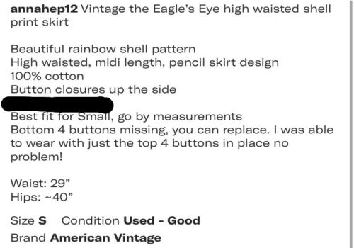 vintage 80s the eagle’s eye shell print pencil midi skirt - Fresh Stock Dated March 2026