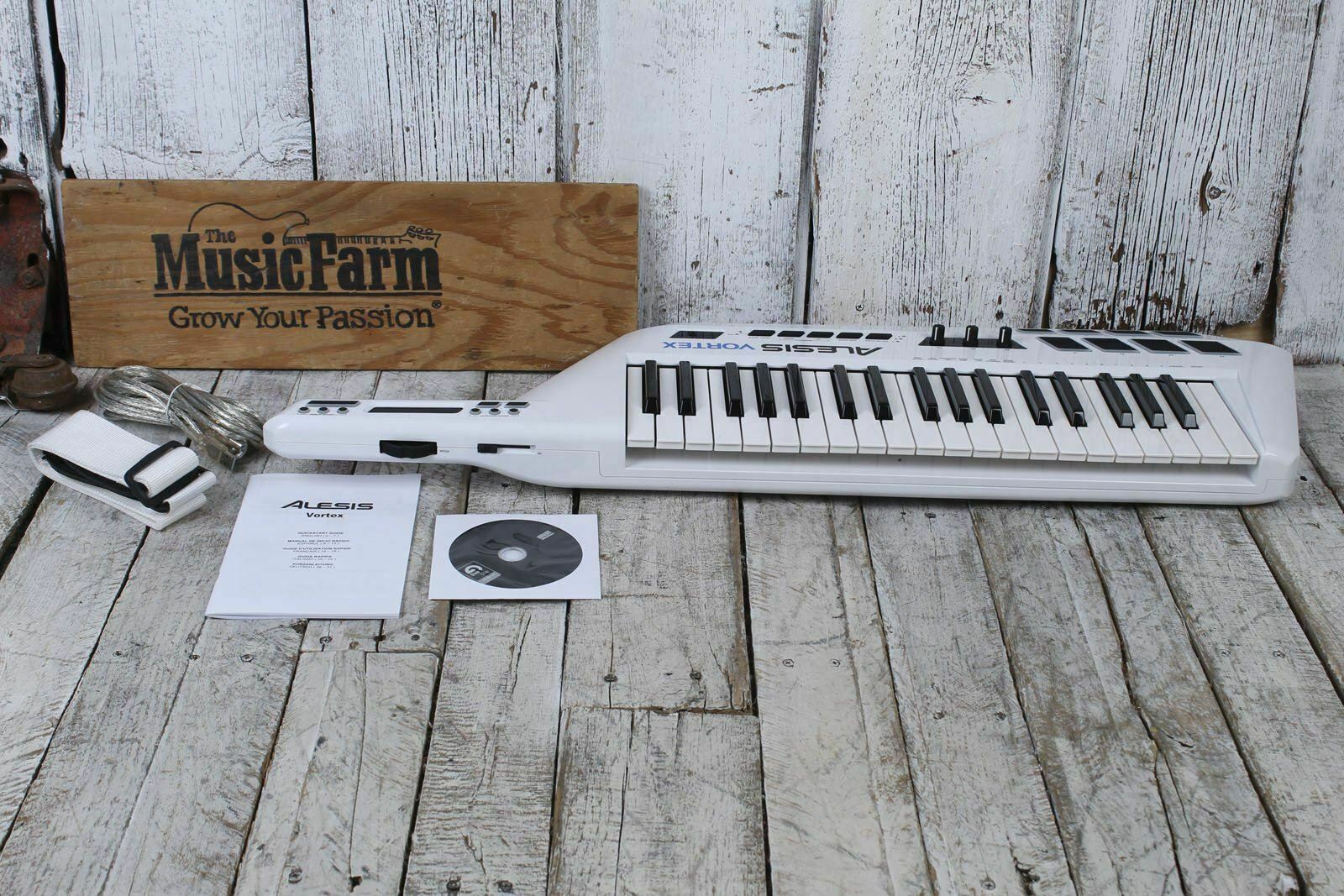 Alesis Vortex 37 Key USB Midi Keytar Controller with Accelerometer White DEMO - Fresh Stock Dated February 2026