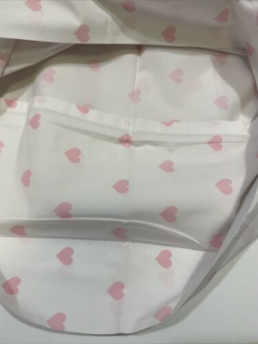 Pottery Barn Kids Standard Pillowcase Pair White Pink Hearts - Fresh Stock Dated December 2025