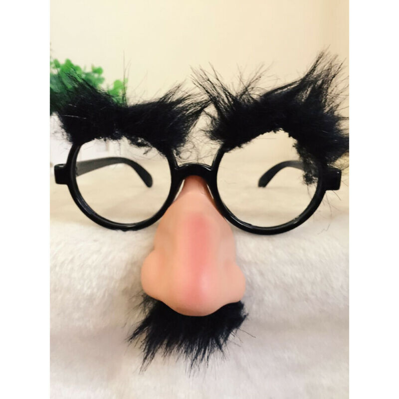 Classic Disguise Prop Fuzzy Nose Glasses with and Mustache Prank Tool - Fresh Stock Dated February 2026