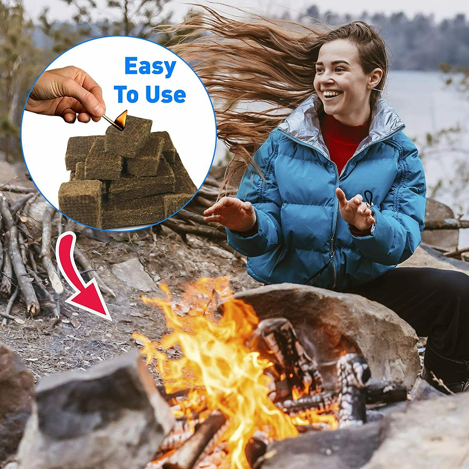 Fire Starter Squares Lighter Fireplace Campfire Grill Stove Charcoal Grills 7Pcs - Fresh Stock Dated December 2025