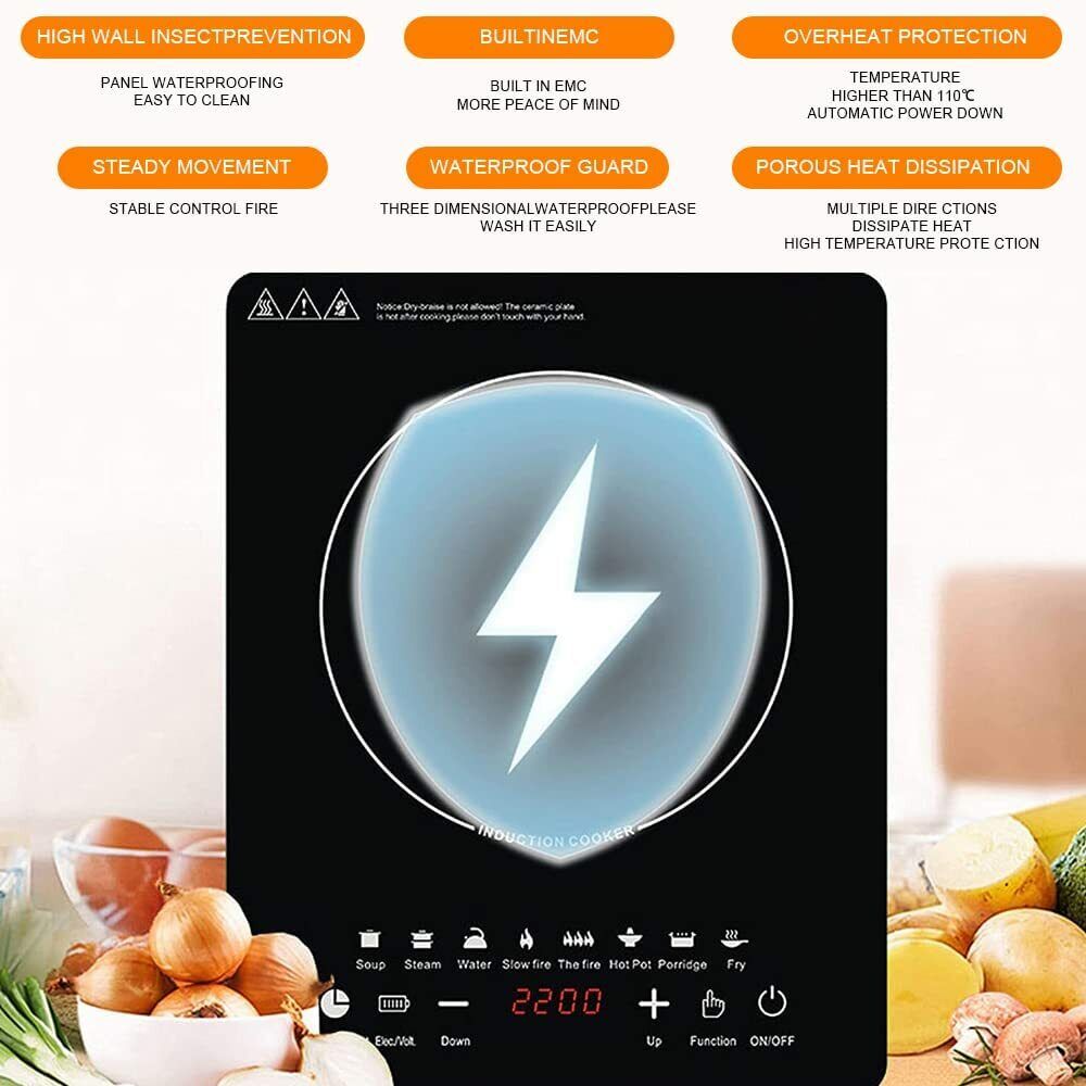 Portable Kitchen Electric Induction Cooktop 2200W Stove Hotplate Cooker US Stock - Fresh Stock Dated February 2026