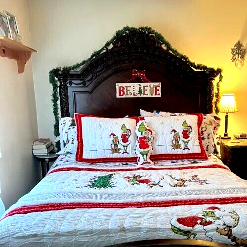 Pottery Barn Grinch Christmas pillow cover Sham Dr Seuss Holiday Gift party dogs - Fresh Stock Dated February 2026