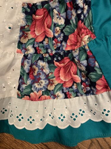 Vintage Square Up Dancing Patchwork Floral Lace Prairie Skirt Full Circle Small - Fresh Stock Dated February 2026