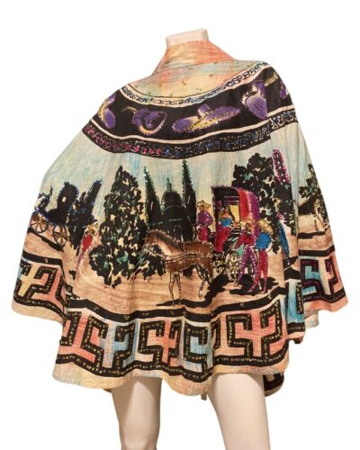 VTG 50s Mexican Full Circle Skirt Hand Painted & Embroidered+Sequins ARTEGREEN - Fresh Stock Dated February 2026