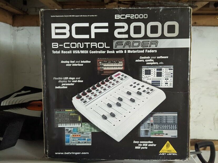 BEHRINGER B-CONTROL FADER BCF2000-WH 8 MOTORIZED SLIDERS MIDI CONTROLLER - Fresh Stock Dated February 2026