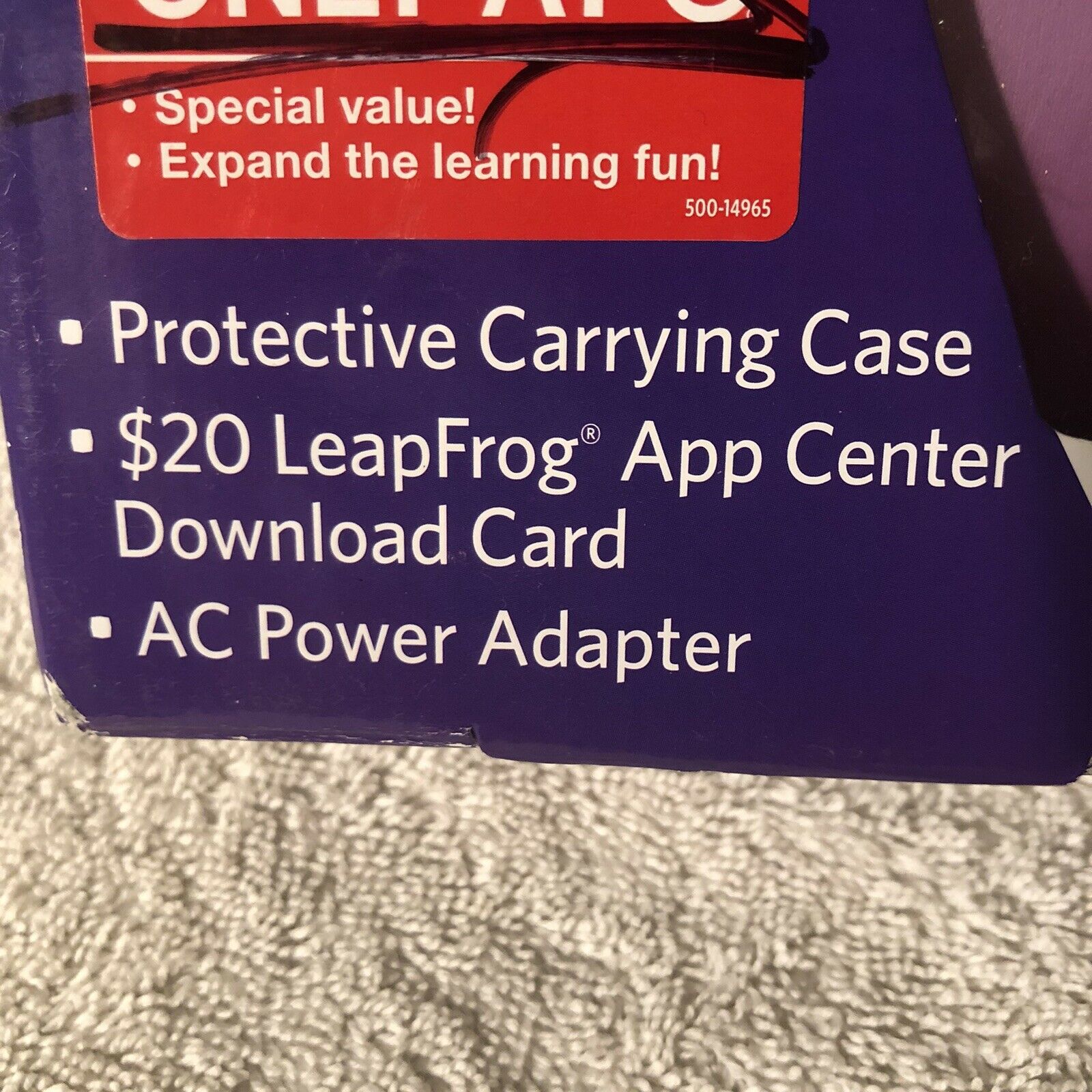 LeapPad Carry PURPLE & Play Accessories Case, Adapter,  App Card New in Box - Fresh Stock Dated February 2026