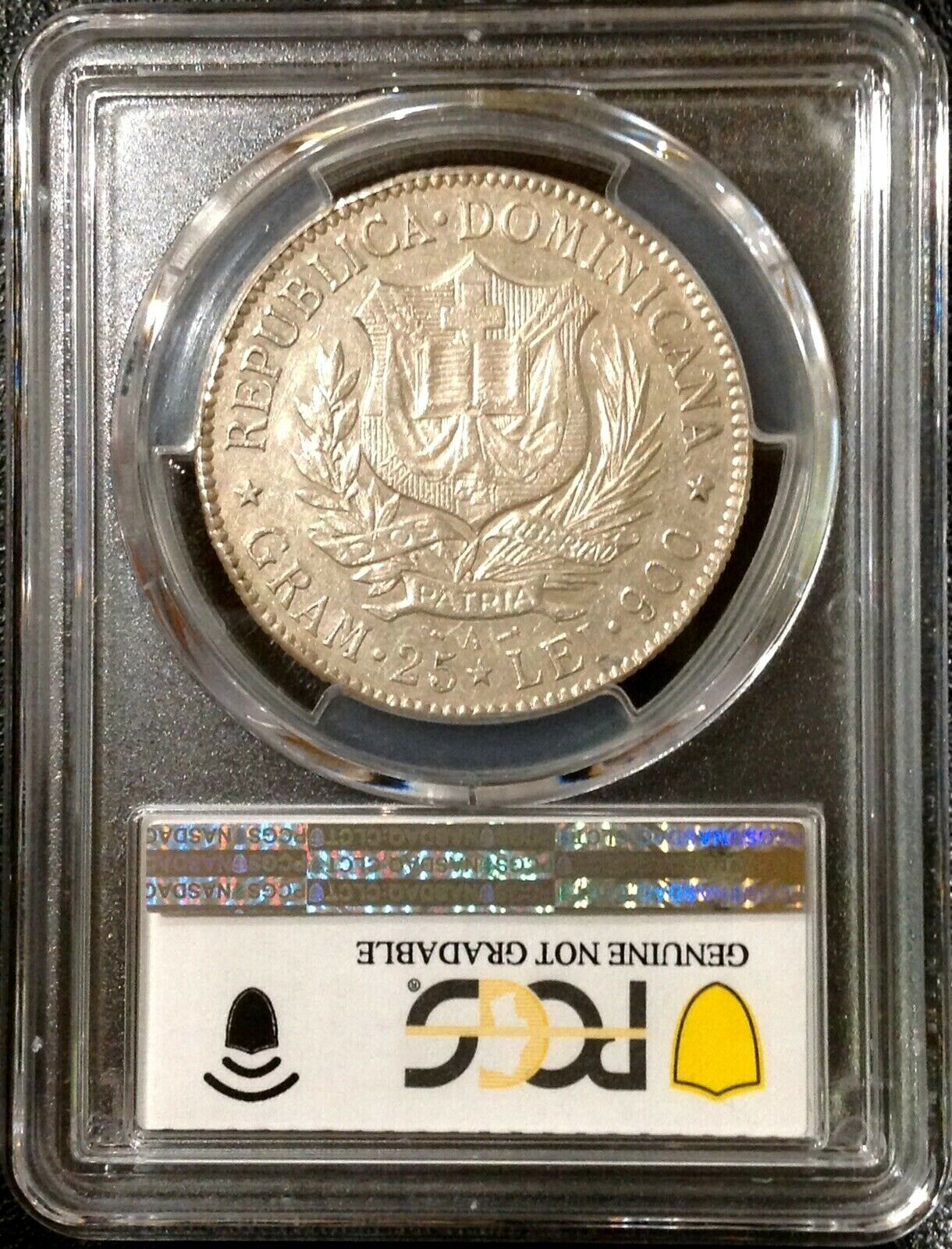 DOMINICAN REPUBLIC 5 Francos 1891-A Genuine AU Detail Silver KM-12 - Fresh Stock Dated December 2025