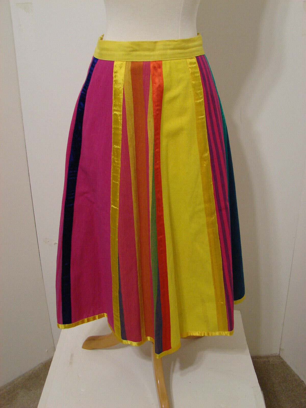 Josefa Vintage Colorful Carnival Striped Long Pleated Skirt NWOT 26 - Fresh Stock Dated March 2026