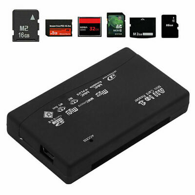 All-In-1 Memory Card Reader USB SD SDHC Mini Micro M2 MMC XD CF Digital Camera - Fresh Stock Dated February 2026