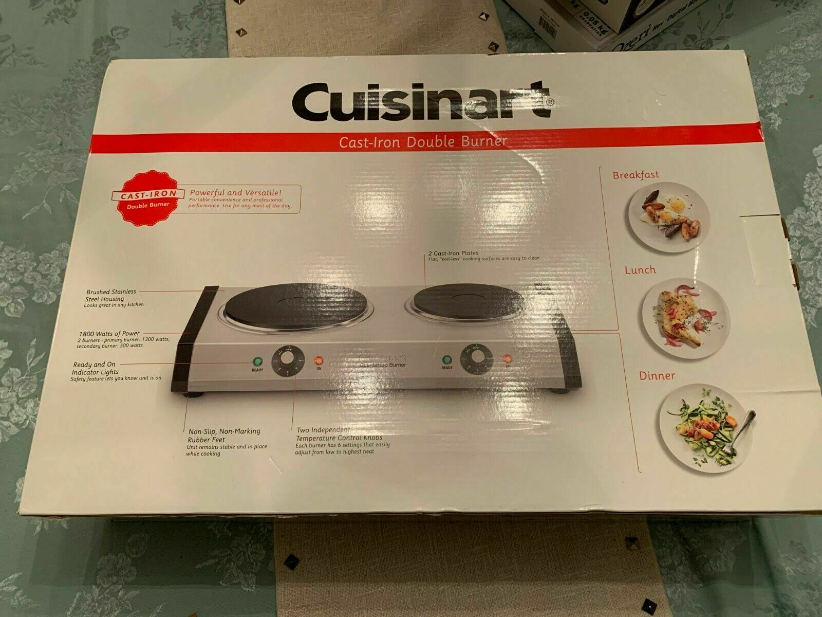 Cuisinart CB-60P1 Double Burner - Silver/Black - Fresh Stock Dated December 2025