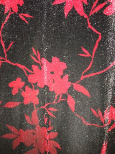 Vintage Velvet 90s Gothic Floral Black And Red Maxi Skirt Size Medium - Fresh Stock Dated December 2025