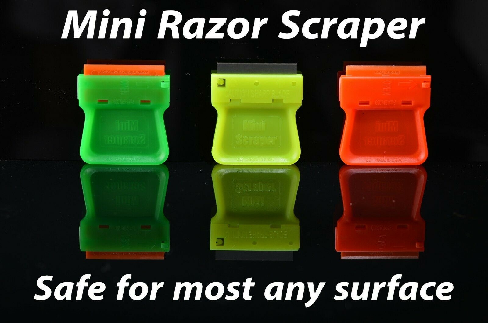 100- Delrin Plastic Safescrape Double Edged Blades including 3- Miniscrapers - Fresh Stock Dated February 2026