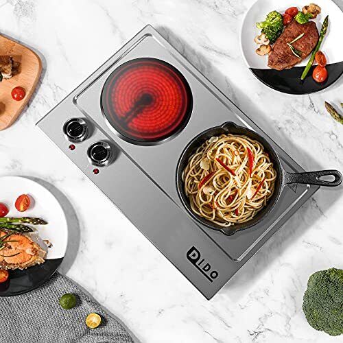 DIDO 1800W Ceramic Electric Hot Plate for Cooking, Dual 7.1