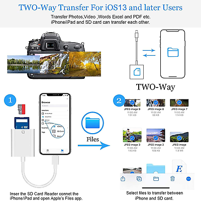 Apple MFi Certified Lightning to SD Card Camera Reader for iPhone iPad, Veetone - Fresh Stock Dated February 2026