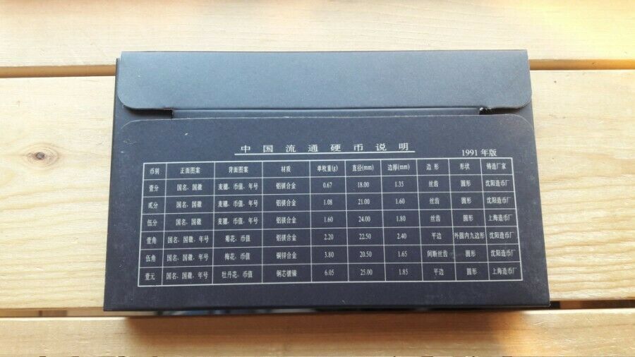 CHINA 1991 6 COINS UNC SET - BLACK PACKING - Fresh Stock Dated February 2026