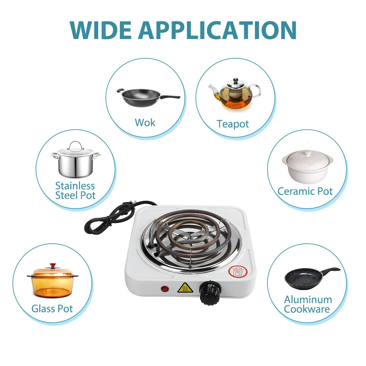 500W-1500W Portable Electric Single Burner Hot Plate Kitchen Stove Dorm Cooktop - Fresh Stock Dated December 2025