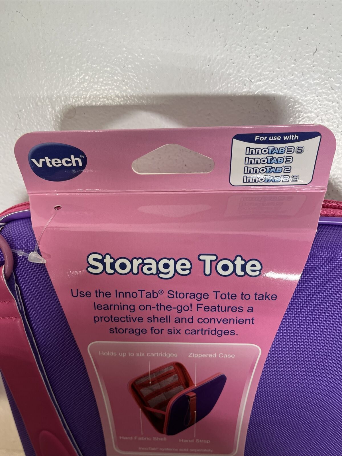 Vtech Innotab Storage Tote, Pink & Purple - Holds up to 6 cartridges - Fresh Stock Dated February 2026