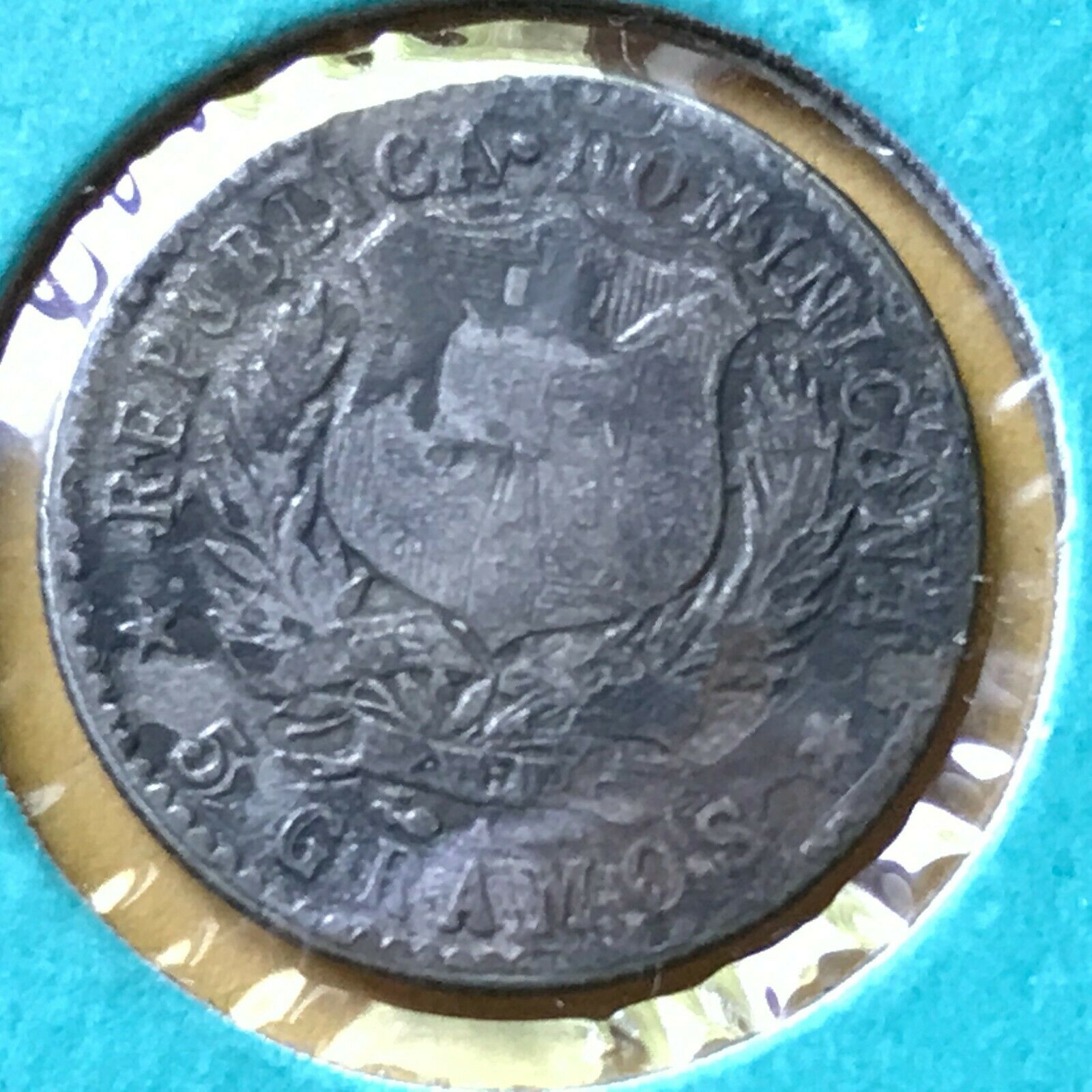 Dominican Republic 20 Centavos silver coin, issued in 1897,  circulated - Fresh Stock Dated December 2025