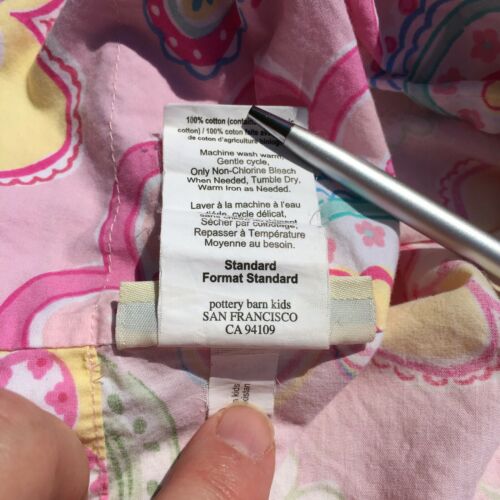 Pink Flowers Paisley Pillowcase Ribbon Ties Pottery Barn Kids Standard Cotton - Fresh Stock Dated December 2025