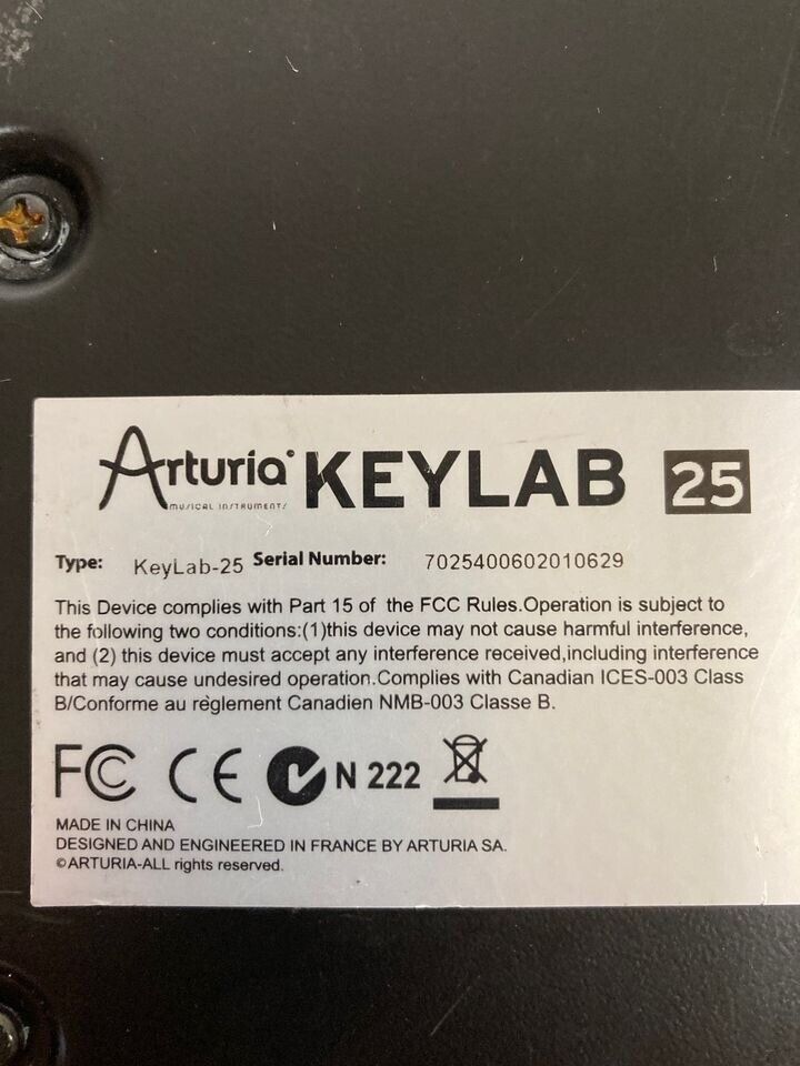 Arturia Keylab 25 Midi Controller Keyboard Mixer Synthesizer Drum Machine - Fresh Stock Dated February 2026