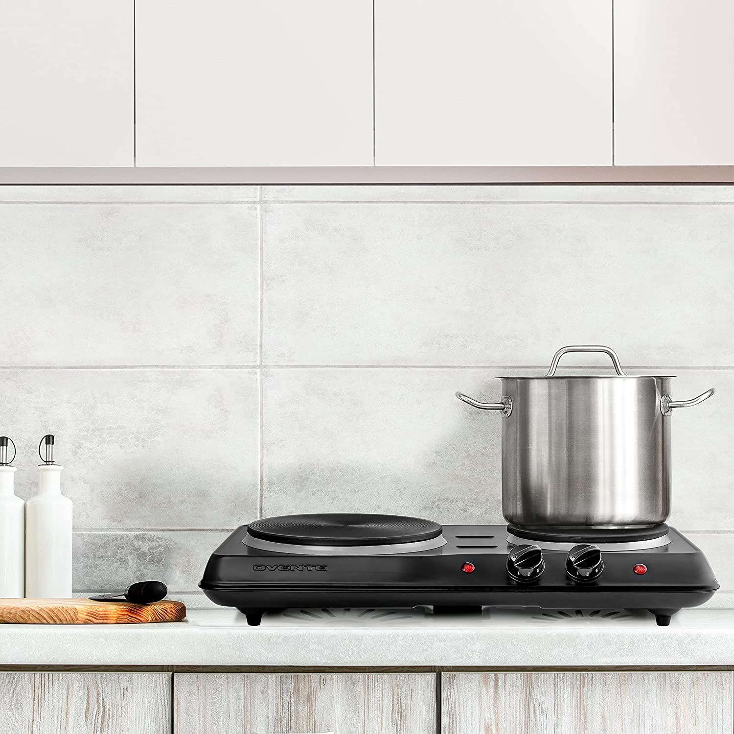 Double Cast Iron Burner 7 & 6 Inch Hot Plates, 1700W Electric Countertop - Fresh Stock Dated December 2025