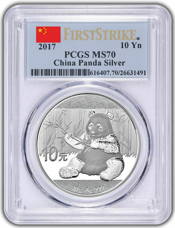 2017 CHINA ~ 3 OZ PURE GOLD&SILVER PANDA 6 COINS SET ALL PCGS MS 70 FIRST STRIKE - Fresh Stock Dated February 2026