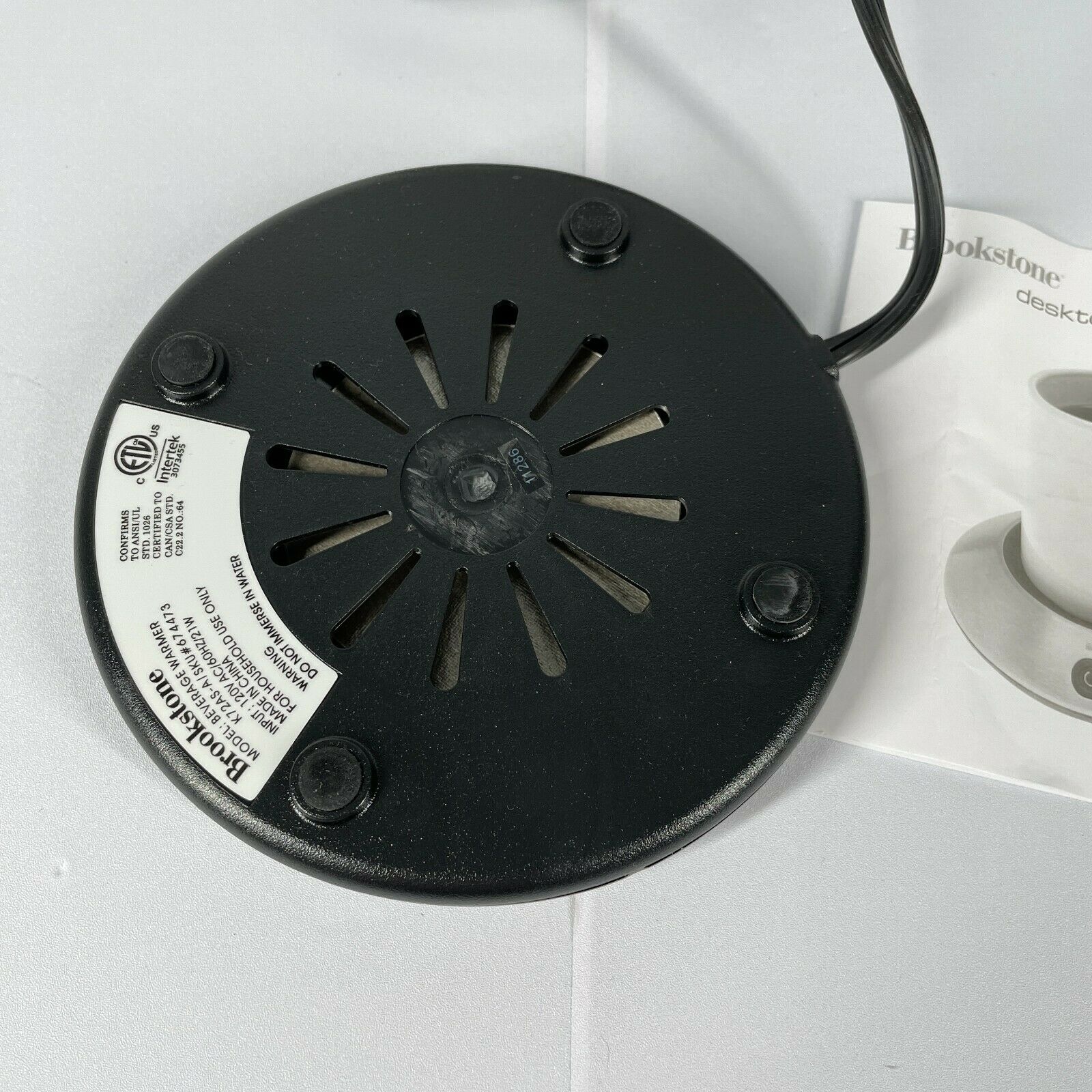 Brookstone K-72AS Beverage Warmer Desktop Cup Coffee Tea High/Low Setting - Fresh Stock Dated February 2026