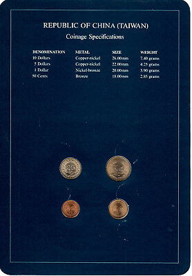 Coin Sets of All Nations China (Taiwan) UNC 1981-1986 1,5 Yuan 1981 10 Yuan 1983 - Fresh Stock Dated February 2026