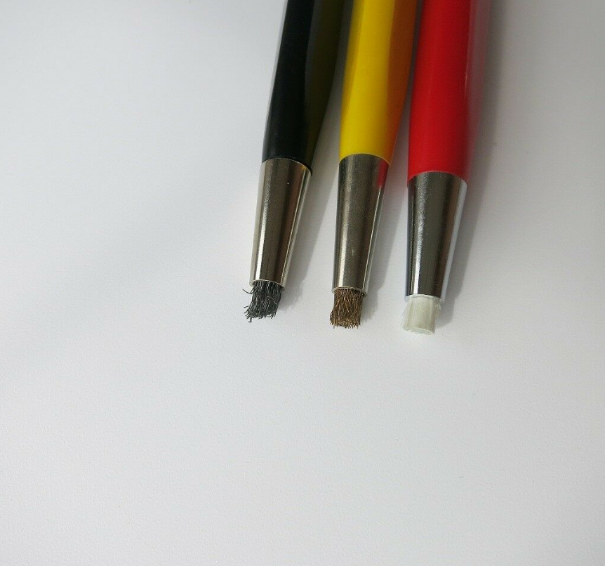 Brass Steel Fiberglass Brush Scratch Rust Dirt Remover Tool for Watch Repair - Fresh Stock Dated February 2026