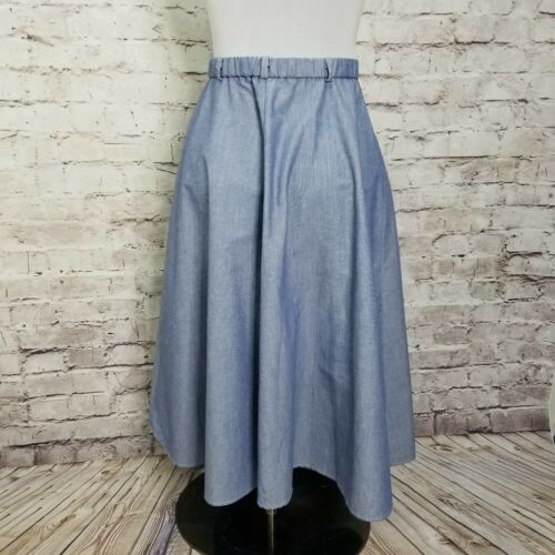 Vintage 80s Joyce Chambray Button Up Midi Aline Skirt Western Prairie Rockabilly - Fresh Stock Dated February 2026