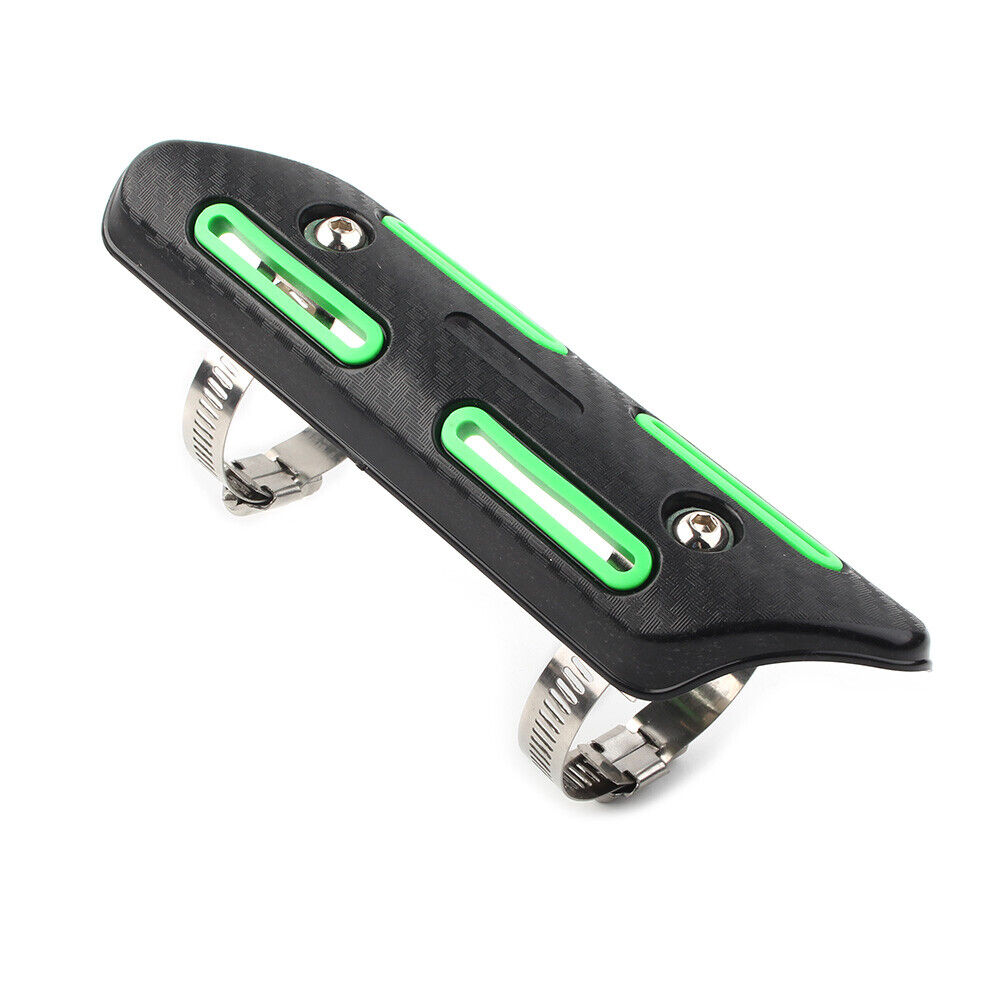 Universal Motorcycle Exhaust Muffler Pipe Heat Shield Cover Heel Guard Green - Fresh Stock Dated February 2026