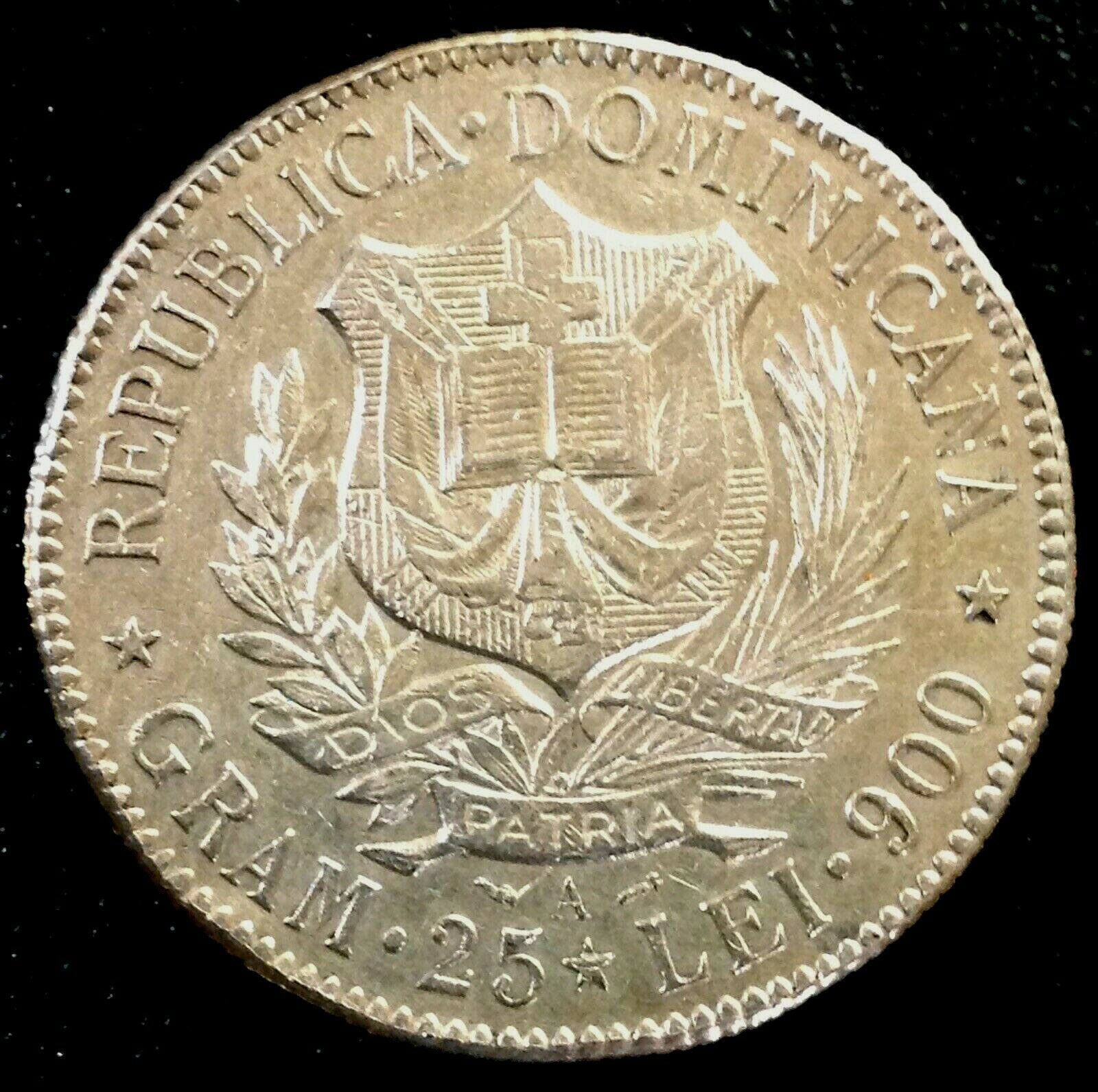DOMINICAN REPUBLIC 5 Francos 1891-A Genuine AU Detail Silver KM-12 - Fresh Stock Dated December 2025