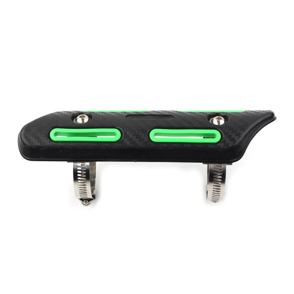 Universal Motorcycle Exhaust Muffler Pipe Heat Shield Cover Heel Guard Green - Fresh Stock Dated February 2026