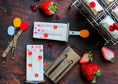 ecozoi Stainless Steel Popsicle Molds and Rack - 6 Ice Pop Makers + 6 Reusable - Fresh Stock Dated December 2025