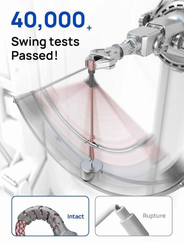 USB Type C Cable 3A Fast Charging [2-Pack 6.6ft], JSAUX 6.6ft, Rose Gold - Fresh Stock Dated February 2026