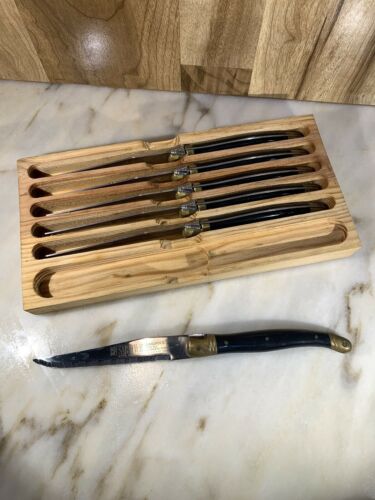 Vintage Sabatier France Laguiole “The Bee” Set 6 Stainless Steak Knives - Fresh Stock Dated December 2025
