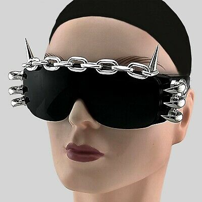 punk rock studded cosply dancing glasses cool men/lady sunglasses - Fresh Stock Dated December 2025