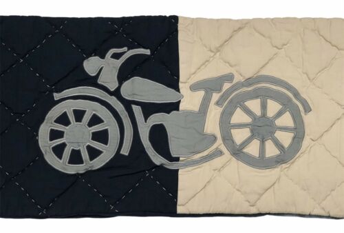 Pottery Barn Kids Lumbar Sham Charlie Bike Bicycle Khaki Blue 35 x 13 Quilted - Fresh Stock Dated December 2025