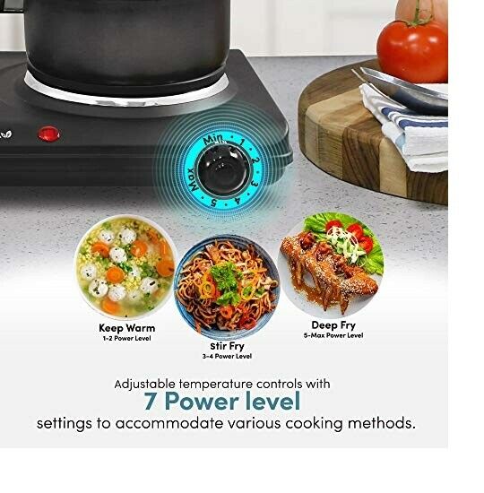 Portable Double Electric Burner HOT PLATE STOVE DORM RV Travel Cook Countertop - Fresh Stock Dated February 2026