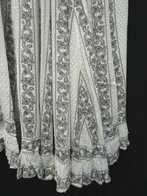 ANTIQUE VICTORIAN TOP STITCHED & TULIP PRINT SWEEPING BUSTLE SKIRT - Fresh Stock Dated February 2026