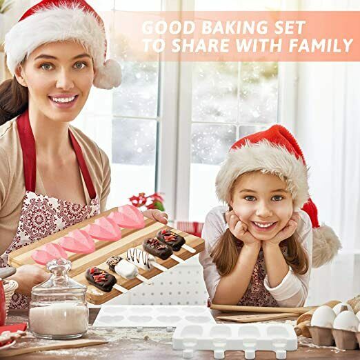 5 Pieces Silicone Chocolate Molds Set, Diamond Heart Mold Ice Cream Pop Mold - Fresh Stock Dated February 2026