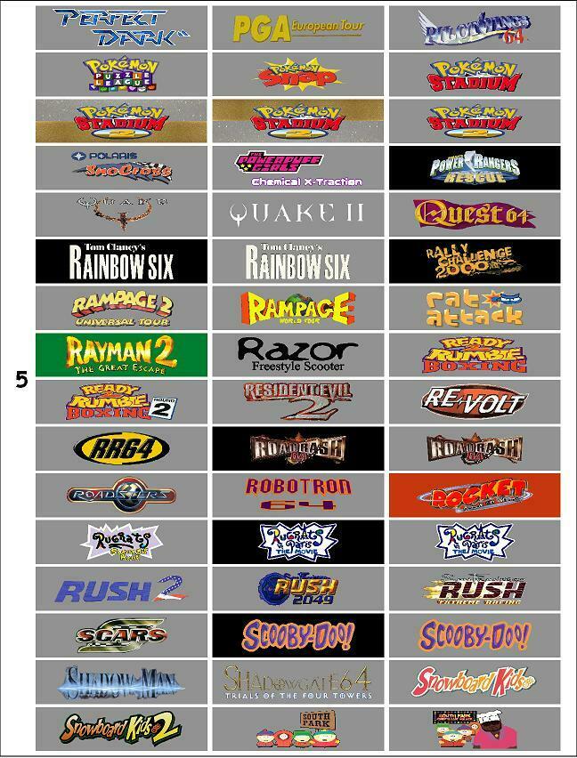 NOW PRE-CUT! Selling Complete list of Labels of every N64 game released in USA - Fresh Stock Dated December 2025