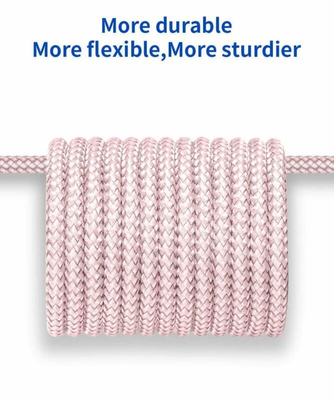 USB Type C Cable 3A Fast Charging [2-Pack 6.6ft], JSAUX 6.6ft, Rose Gold - Fresh Stock Dated February 2026