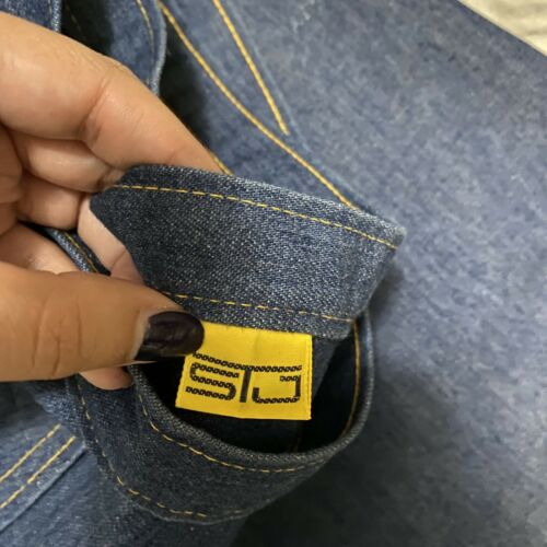 Vintage 1970s 70s Denim Wrap Pocket Embroidered Skirt Adjustable Size Small/Med - Fresh Stock Dated March 2026