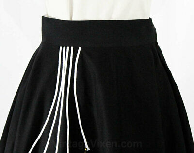 Size 4 Fishes Novelty Circle Skirt 50s Cotton Summer Black Red White Picnic Chic - Fresh Stock Dated February 2026