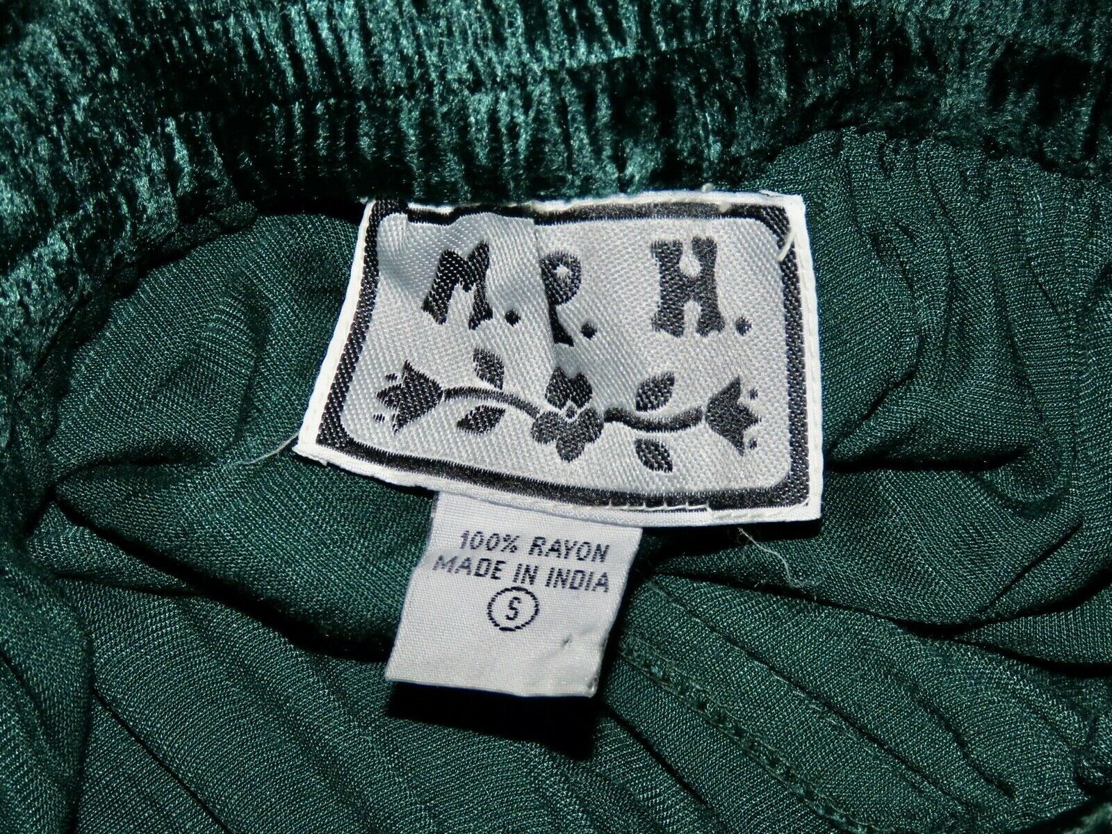 Pre-Owned Crushed  M.P.H. Forest Green Velvet Tiered Skirt, size S - Fresh Stock Dated February 2026