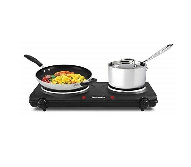 Portable Double Electric Burner HOT PLATE STOVE DORM RV Travel Cook Countertop - Fresh Stock Dated February 2026